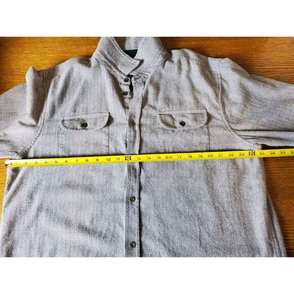 Prana XL Mens Lybek Organic Cotton Flannel Long Sleeve Button Up Shirt Gray - Picture 9 of 11